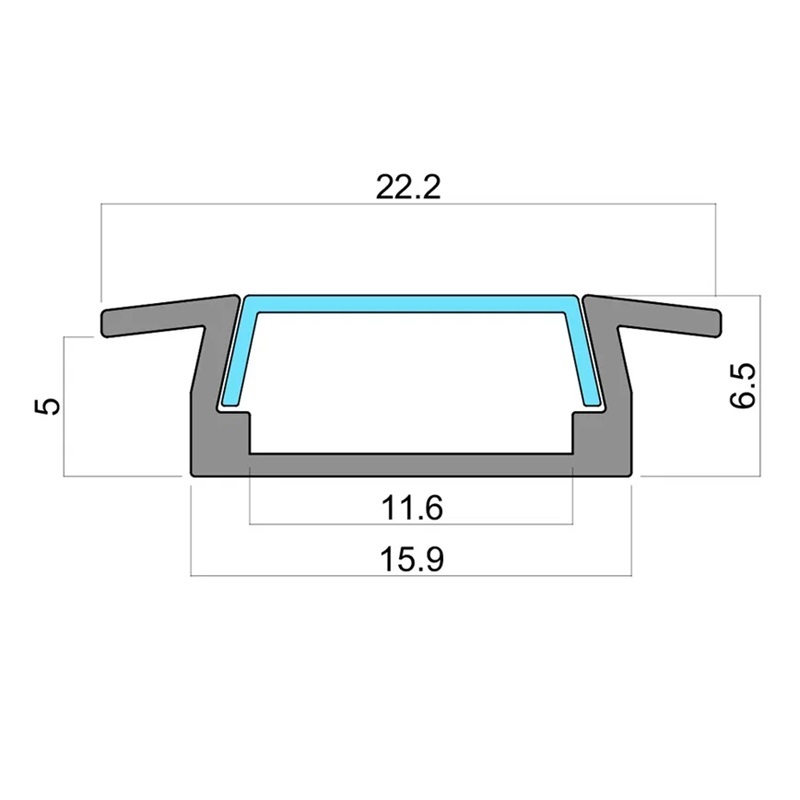 Профиль ал.д/ленты врез. КОМП. 2206W L=3000 черный