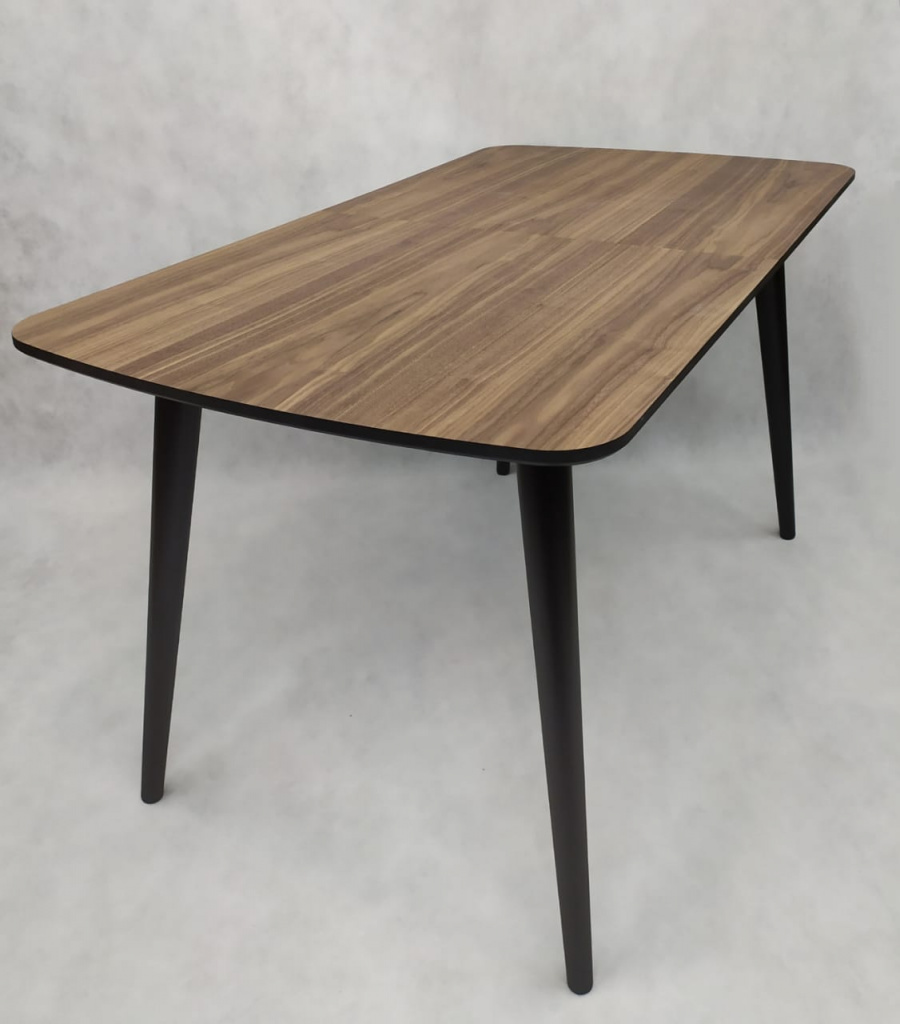 DOUBLE HAZEL раздвижной прямоугольный шпонированный американским орехом стол с прямыми ножками, D1350 х 750 + 2 х 300