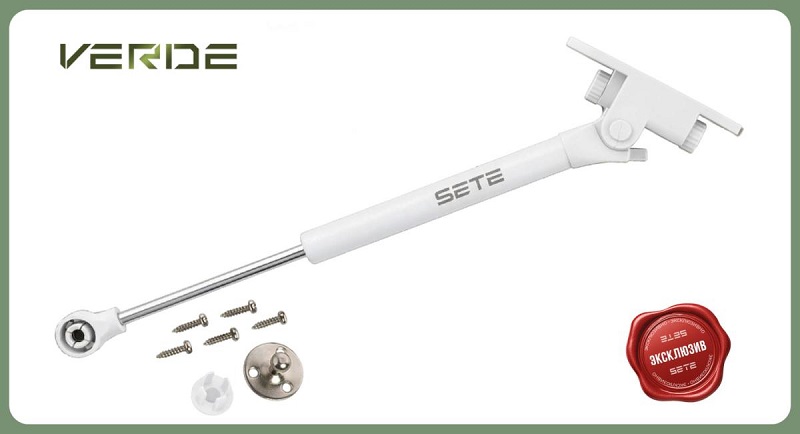 Мех-м газ-лифт 80N c доводчиком серый VERDE
